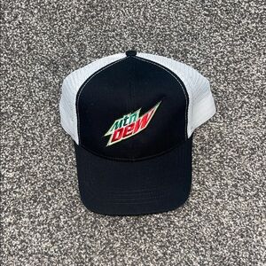 Black & White Vintage Mountain Dew Trucker Hat